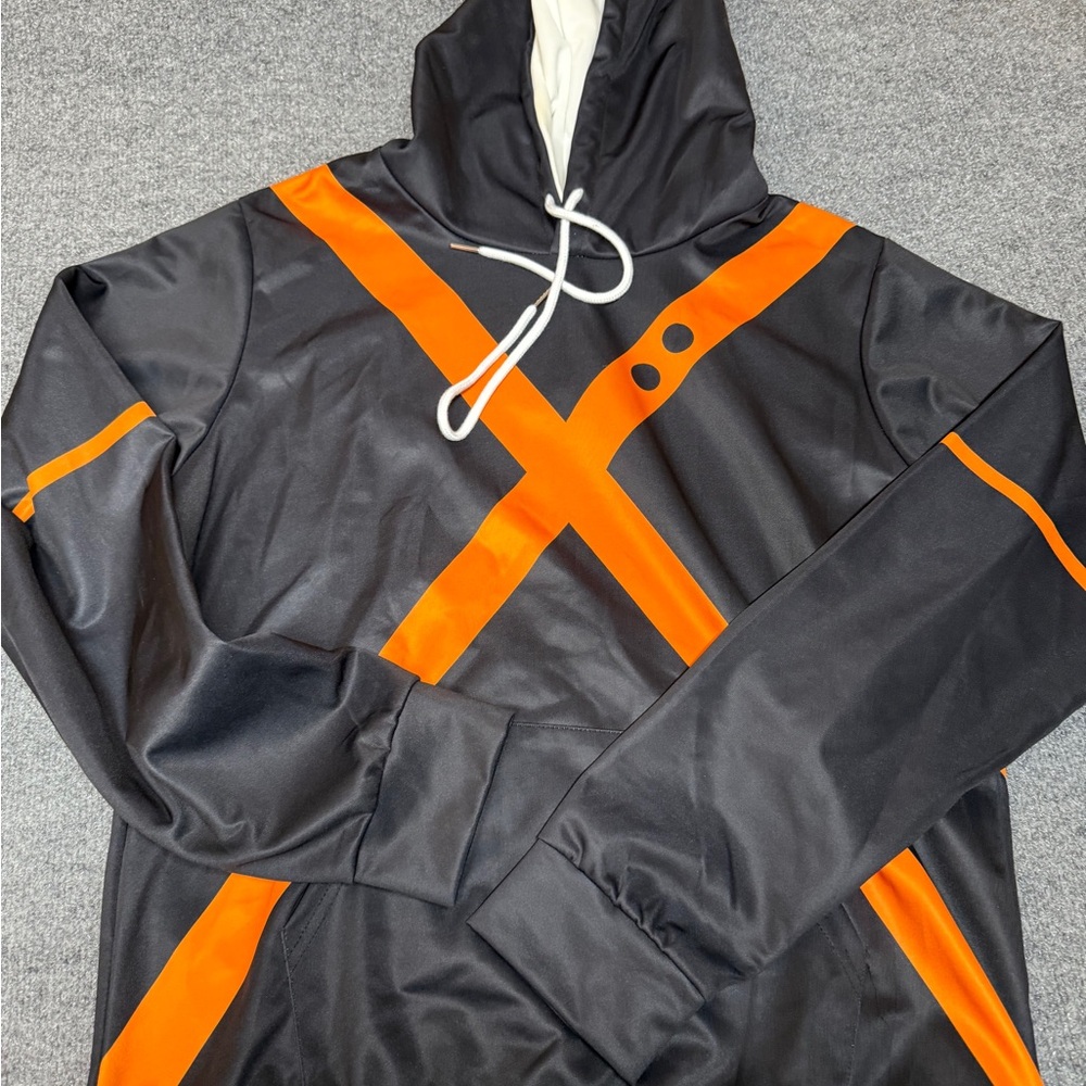 Men's Black and Orange Hoodie hunter x hunter